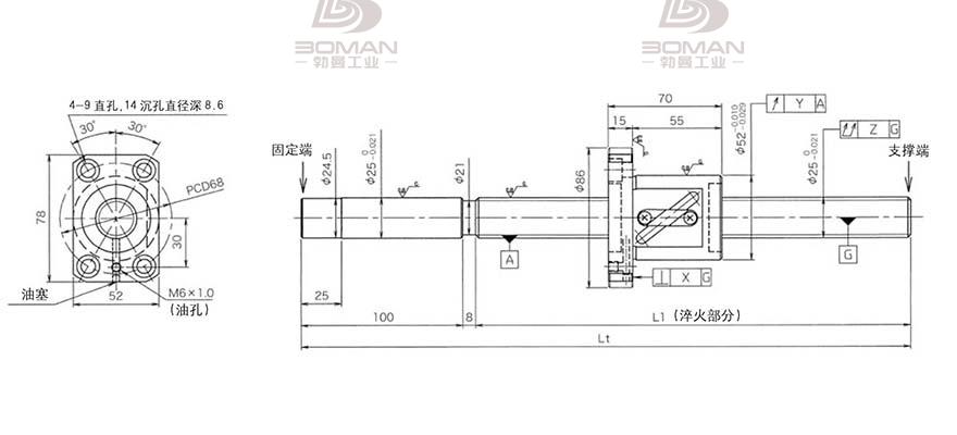 KURODA GG2520AS-BALR-1520A 黑田精工丝杆规格说明